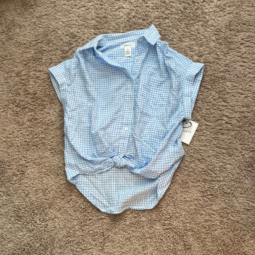 Blue and White Collared Shirt
